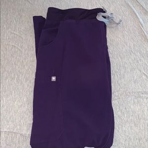 Figs Purple Cargo Style Scrub Bottoms